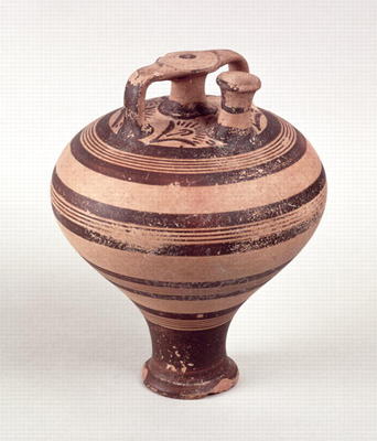 Stirrup Jar, Mycenaean, c.1500-1200 BC (painted earthenware) od 
