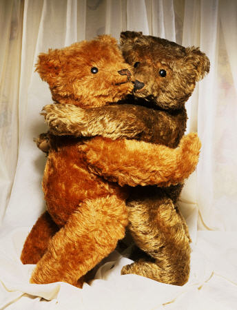 Two Steiff Teddy Bears Embracing od 