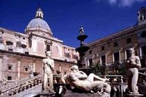 The Piazza Pretoria and the Pretoria fountain, designed by Francesco Camilliani (1530-76) and Michel