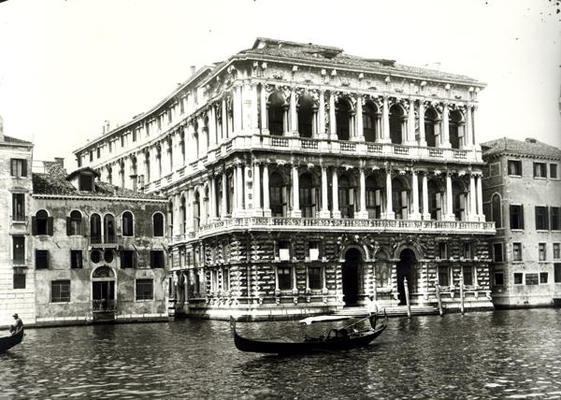 View of Palazzo Pesaro or the Ca' Pesaro, designed by Baldassare Longhena (1598-1682) (b/w photo) od 