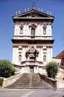 View of the church facade and the staircase designed by Vincenzo della Greca in 1654 (photo)