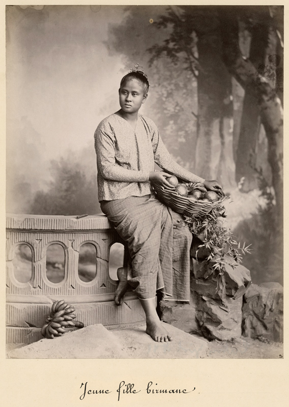 Young Burmese girl, c.1880 (albumen print from a glass negative) (b/w photo)  od 