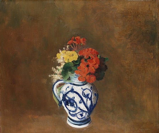 Flowers in a Blue Vase, c.1900 od Odilon Redon