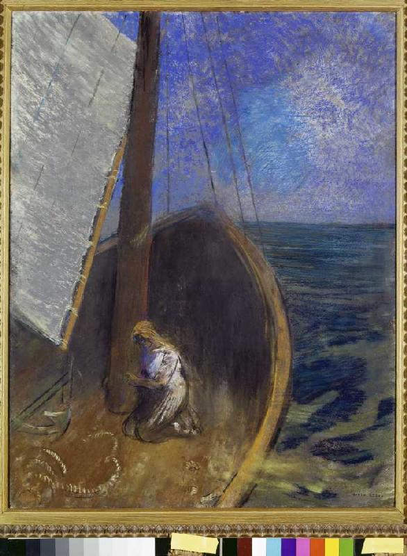 Woman in a fishing boat. od Odilon Redon