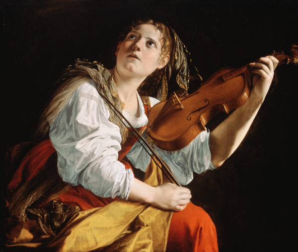Young Woman with a Violin od Orazio Gentileschi