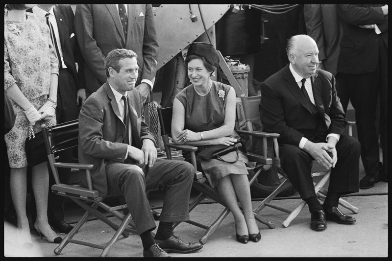 Paul Newman, Princess Margaret and Alfred Hitchcock on the set of Torn Curtain od Orlando Suero