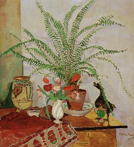 Still life with leaf plant