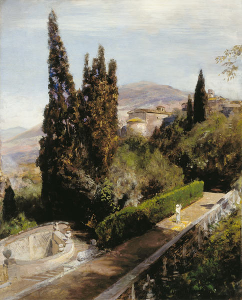 Die Villa d'Este od Oswald Achenbach