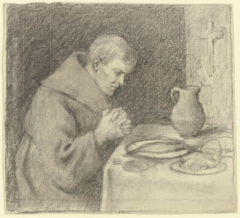 Monk during grace od Otto Scholderer