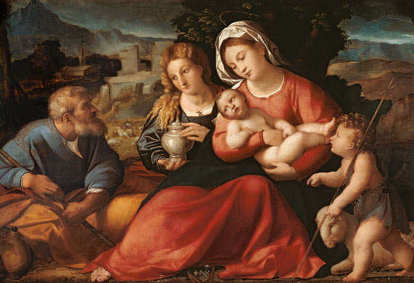 Die Hl. Familie mit dem Johannesknaben und Maria Magdalena od Palma il Vecchio (eigentl. Jacopo Negretti)