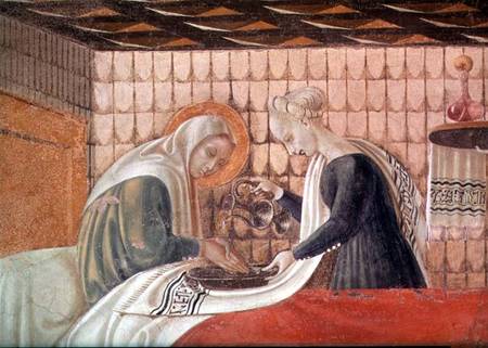 Birth of the Virgin, detail of St. Anne and an attendant od Paolo Uccello