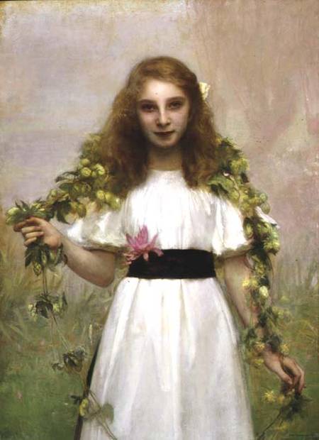 Portrait of a Young Girl with Flowers od Pascal A.J. Dagnan-Bouveret