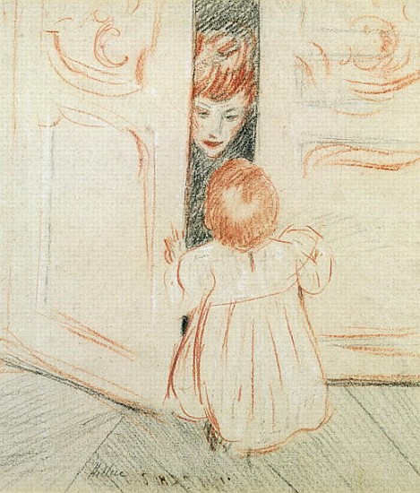 Hide and Seek (coloured pencil on paper) od Paul Cesar Helleu