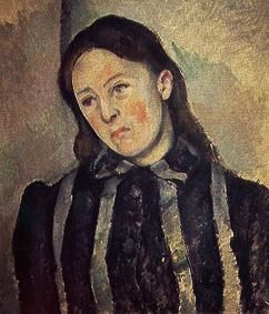 Madam Cezanne in a striped blouse od Paul Cézanne