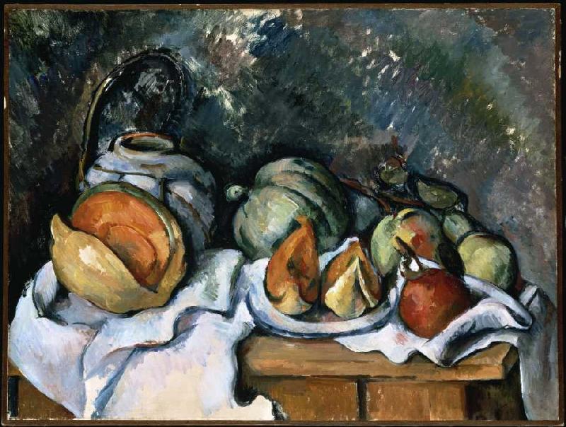 Stillleben mit Früchten und Ingwerkrug od Paul Cézanne