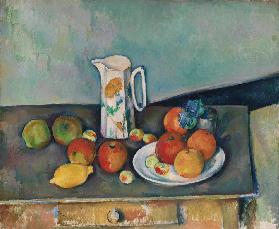 Still life with milkjug and fruit