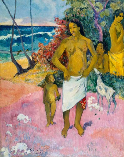 A Walk by the Sea, or Tahitian Family od Paul Gauguin