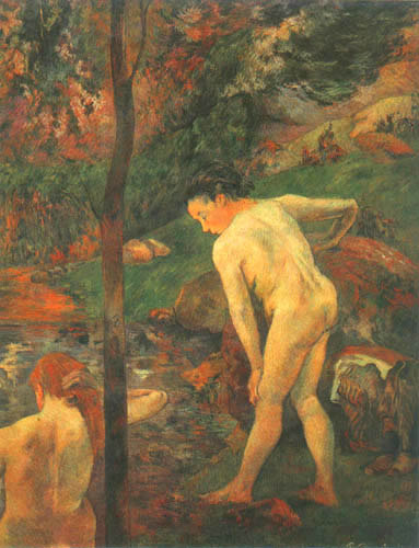 Taking a bath od Paul Gauguin