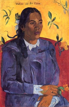 The woman with the flower od Paul Gauguin
