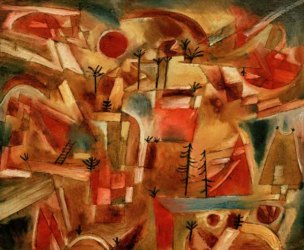 Felslandschaft (mit Palmen und Tannen), od Paul Klee