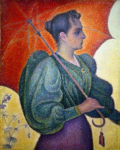 Portrait the Berthe Signac with umbrella. od Paul Signac