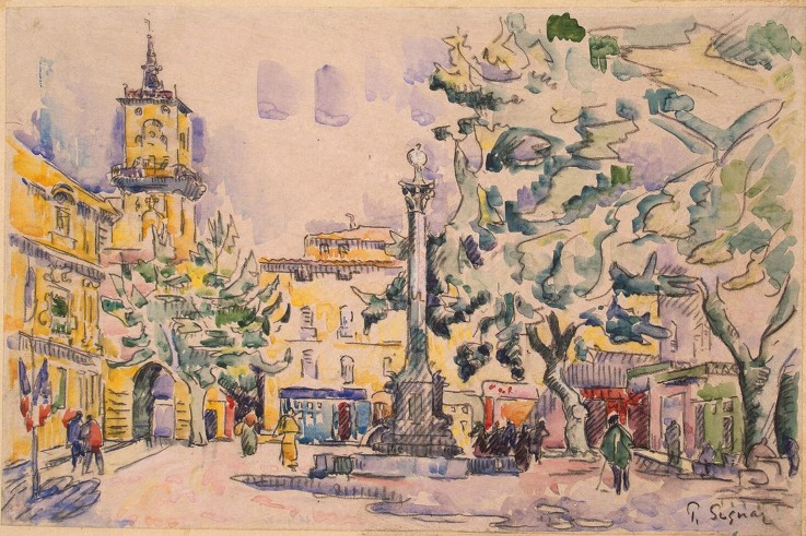 Square of the Hotel de Ville in Aix-en-Provence od Paul Signac
