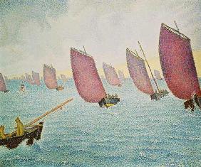 Regatta in front of Concarneau.