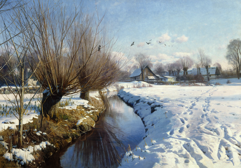 Sunny Winter's Day at the Stream od Peder Moensted