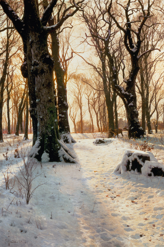 Winter woods with deer. od Peder Moensted