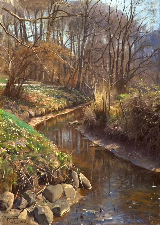 Spring at the Forest Stream od Peder Moensted