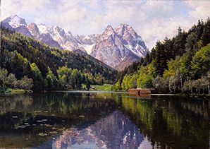 The Riessersee at Garmisch in summer od Peder Moensted