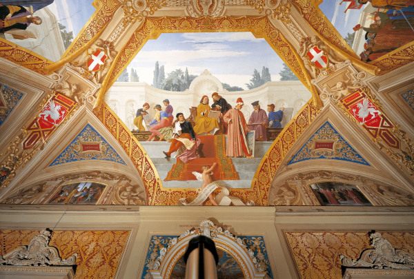 Perugino, Raphael.../ Fresco by Bruschi od Perugino (eigentl. Pierto di Cristoforo Vanucci)