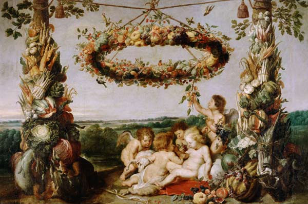 The Jesusknabe with Johannes and angels - Peter Paul Rubens jako tisk anebo  olejomalba