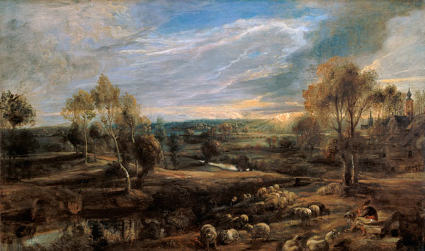 A Landscape with a Shepherd and his Flock od Peter Paul Rubens