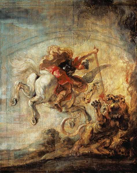 Bellerophon Riding Pegasus Fighting the Chimaera od Peter Paul Rubens