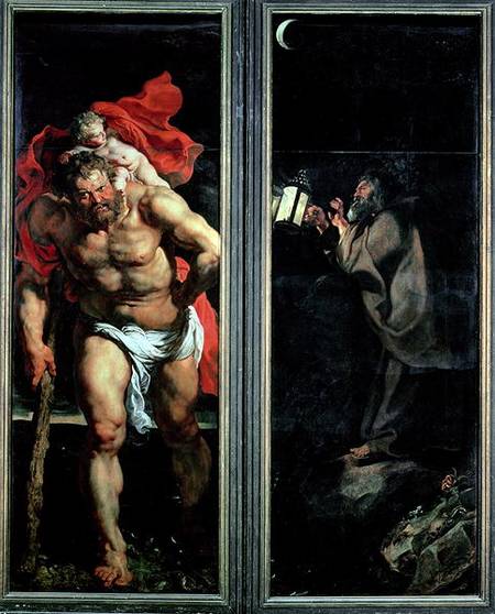 St. Christopher and the Hermit, outside shutters of the Descent from the Cross triptych od Peter Paul Rubens