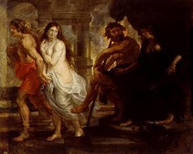 Orpheus leads Eurydike out of the Hades. od Peter Paul Rubens