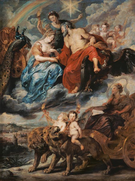 The Meeting of Marie de' Medici and Henry IV at Lyons (The Marie de' Medici Cycle) od Peter Paul Rubens