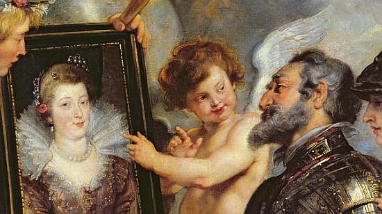 The Medici Cycle: Henri IV (1553-1610) Receiving the Portrait of Marie de Medici (1573-1642) 1621-25 od Peter Paul Rubens