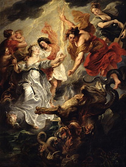 The Reconciliation of Marie de Medici and her son, 15th December 1621, 1621-25 od Peter Paul Rubens