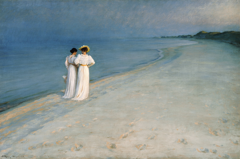 Summer's evening on the Skagen south beach (frame) od Peter Severin Kroyer