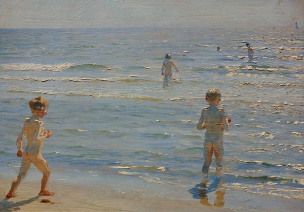 Badende Jungen. Sonnenschein. Skagen od Peter Severin Kroyer