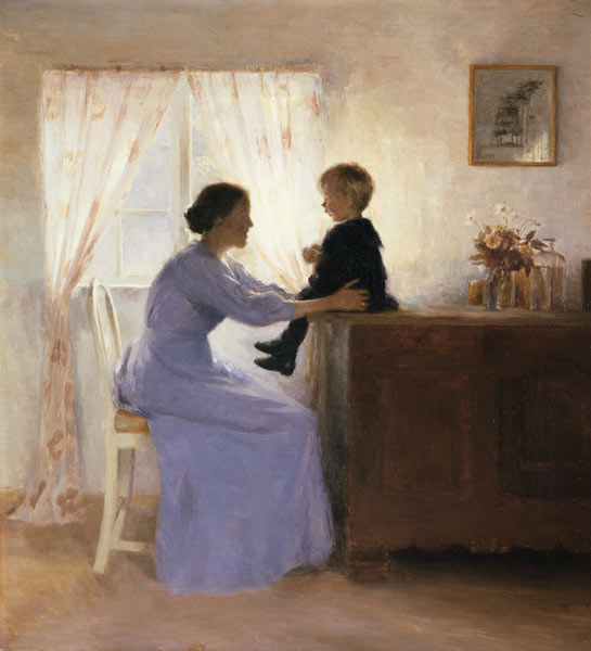 A Mother and Child in an Interior od Peter Vilhelm Ilsted