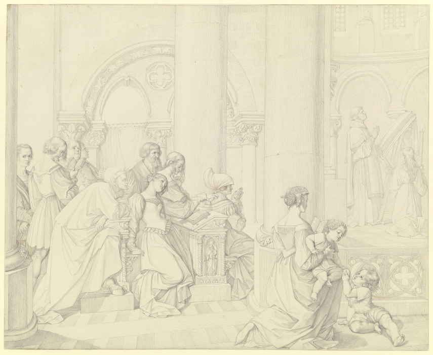 Scene in the cathedral od Peter von Cornelius