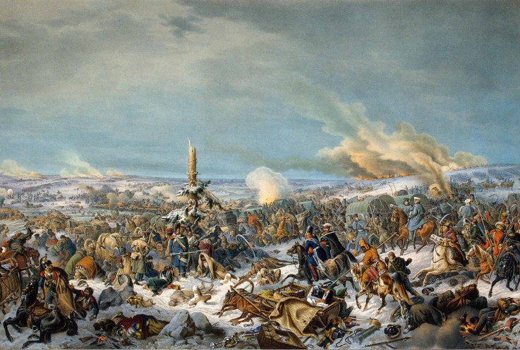 Crossing the Berezina River on 17 November 1812 od Peter von Hess