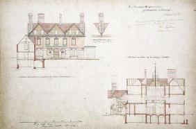 Design for the Red House, Bexley Heath (pen and ink and w/c on paper)