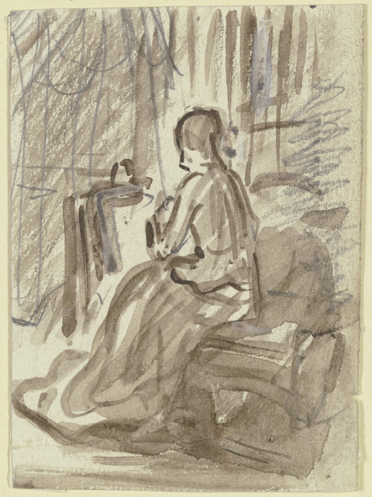 Sitzende Frau in Rückansicht od Philipp Rumpf