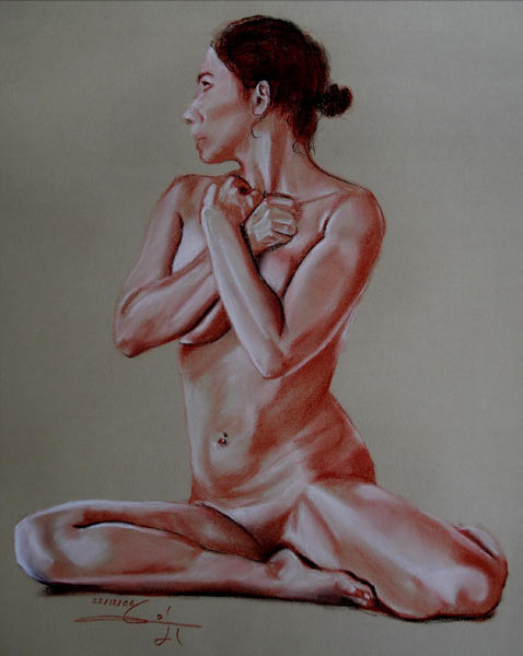 Femme nu au Sol 221206 od Philippe Flohic
