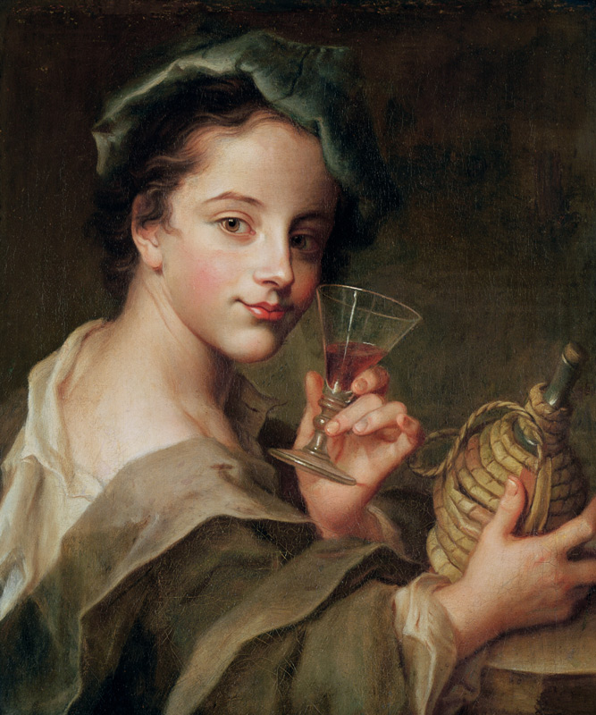 Woman with a Glass of Wine od Philippe Mercier