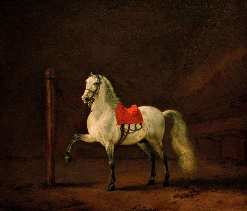 White Horse in the Stable od Philips Wouwermans or Wouwerman